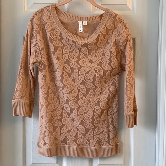 Anthropologie Sweaters - Anthropologie Rose appliqué shirt